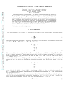 Factorising numbers with a Bose