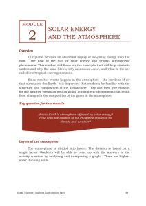SOLAR ENERGY AND THE ATMOSPHERE