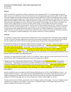 The Economics of Climate Change – Likely Carbon Sequestration