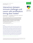 Interactions between immune challenges and cancer cells
