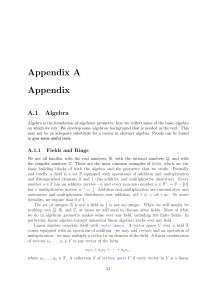 Appendix on Algebra