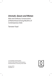 Ummah, Qaum and Watan