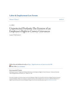 Unprotected Profanity:The Erosion of an Employee`s Right to
