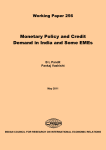 Monetary Policy and Credit Demand in India and Some