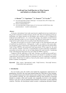 Tariff and on-Tariff Barriers to Wine Exports and Initiatives to Reduce