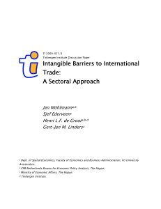 Intangible Barriers to International Trade: A Sectoral