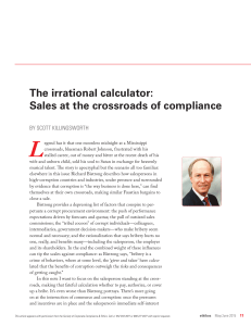 The irrational calculator: Sales at the crossroads of compliance. May