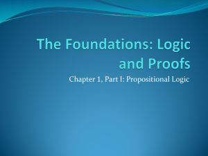 Chapter 1, Part I: Propositional Logic