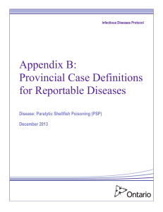 Appendix B: Provincial Case Definitions for Reportable Diseases