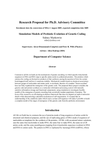 Sidney Markowitz PhD Research Proposal