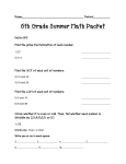 6th Grade Summer Math Packet