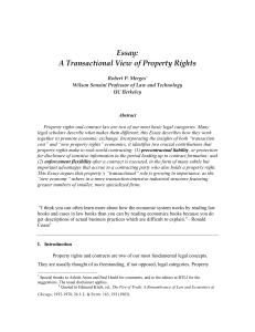 A Transactional View of Property Rights
