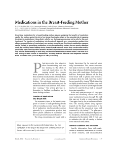 Medications in the Breast-Feeding Mother