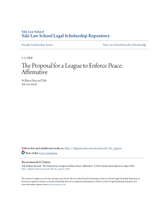 The Proposal for a League to Enforce Peace