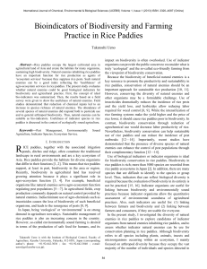 Bioindicators of Biodiversity and Farming Practice in Rice Paddies