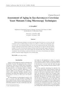 Assessment of Aging in Saccharomyces Cerevisiae Yeast Mutants