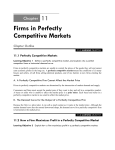 Firms in Perfectly Competitive Markets