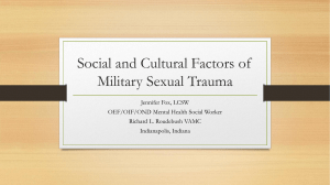 Social Work Perspective of Military Sexual Trauma