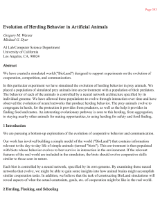 Evolution of Herding Behavior in Artificial Animals
