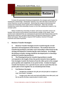 Transferring Ownership - Machinery