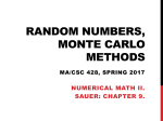 RANDOM NUMBERS, MONTE CARLO METHODS