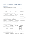 2-Math 9 Final exam review part 2