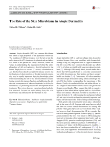 The Role of the Skin Microbiome in Atopic Dermatitis