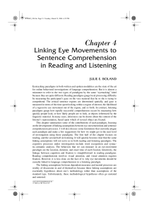 Linking Eye Movements to Sentence Comprehension in Reading