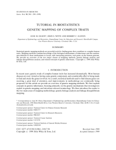 tutorial in biostatistics genetic mapping of complex traits