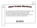 The Japanese invasion of Manchuria began on September 18, 1931