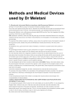 Methods and Medical Devices used by Dr Meletani