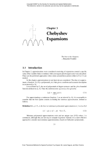 Chebyshev Expansions - Society for Industrial and Applied