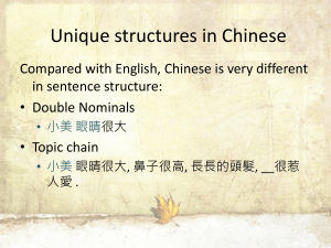 Subject, Topic and Topic Chain in Chinese