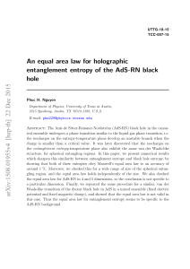 An equal area law for holographic entanglement entropy of the AdS