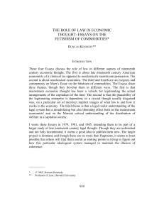 the role of law in economic thought: essays on