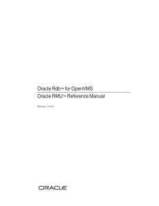 Oracle Rdb RMU Reference Manual