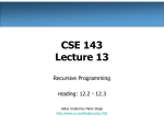 CSE 143 Lecture 13