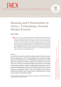 Housing and Urbanization in Africa : Unleashing a Formal Market