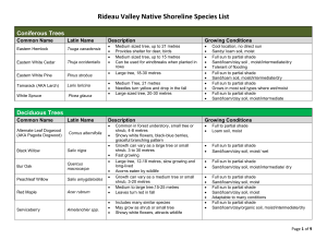 Shoreline Native Species List - Rideau Valley Conservation Authority