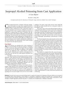 Isopropyl Alcohol Poisoning from Cast Application