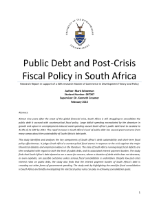 Public Debt and Post-Crisis Fiscal Policy in South Africa