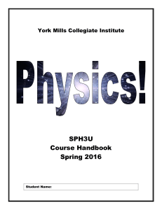 SPH3U Course Handbook Spring 2016