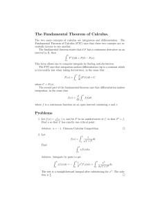 The Fundamental Theorem of Calculus.
