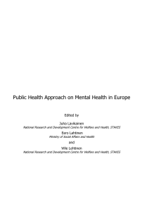 Public Health Approach on Mental Health in Europe