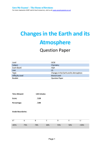 Changes in the Earth and its Atmosphere