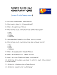 SOUTH AMERICAN GEOGRAPHY QUIZ