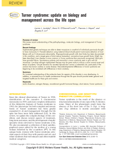 Turner syndrome: update on biology and management across the