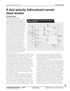 A dual-polarity, bidirectional current-shunt monitor