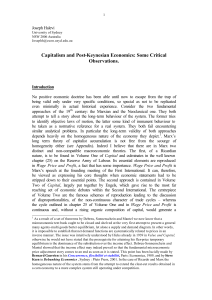 Capitalism and Post-Keynesian Economics: Some Critical