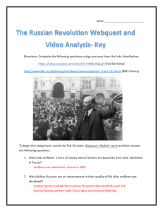 The Russian Revolution Webquest and Video
